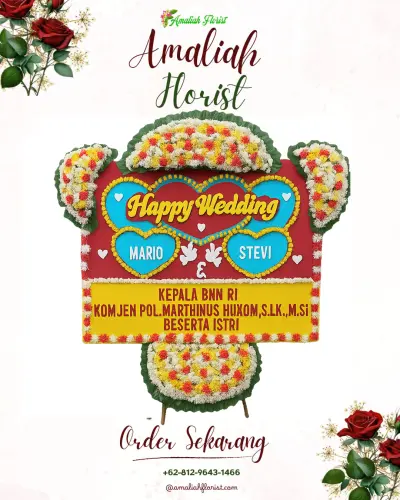 Karangan Papan Bunga Pernikahan di Bangbang